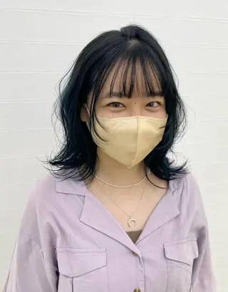 ミディアム カラー 中川 茜里のヘアスタイル