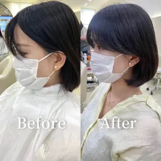 ショート レイヤーカット/透明 感カラー🩵中村友美のヘアスタイル