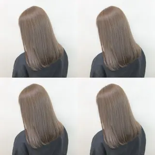 ミディアム カラー レイヤーカット 透明感カラーのヘアスタイル