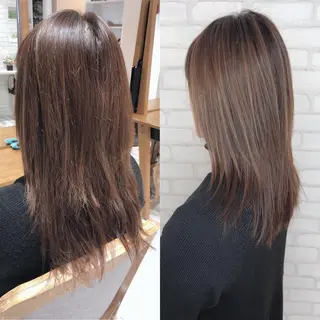 セミロング カラー アビリタ 警固のヘアスタイル