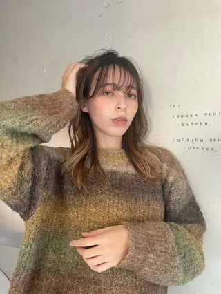 ミディアム カラー ヘアアレンジ ナガミネアリサ/ 学芸大学/海外ヘアのヘアスタイル