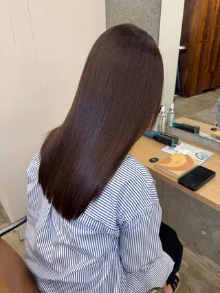 ロング 縮毛矯正×髪質改善× 艶髪カラー 吉原和磨のヘアスタイル