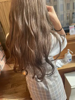 ロング カラー ヘアアレンジ 抜け感ボブ×パーマ ｜kazaneのヘアスタイル
