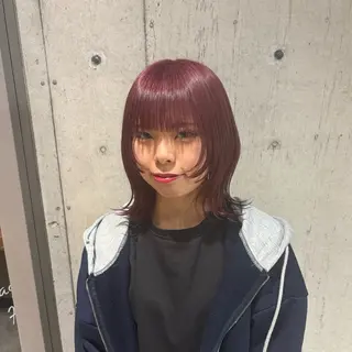 ミディアム カラー ツヤ髪ハイトーン ×レイヤー🌝リオのヘアスタイル