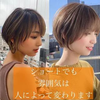 ショート カラー 縮毛矯正×艶髪カラー 髪質改善/三ツ木のヘアスタイル