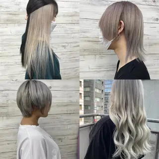 ロング カラー ヘアアレンジ アイブロウ LAVENDIA 初音のヘアスタイル