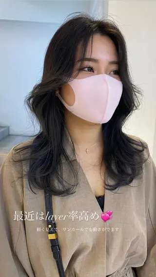 ロング レイヤーカット カノン🩷のヘアスタイル