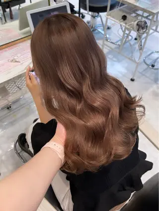 ロング カラー パーマ ヘアアレンジ メンズ キッズ ネイル マツエク・マツパ アイブロウ 🎀韓国レイヤー YURINA🎀のヘアスタイル