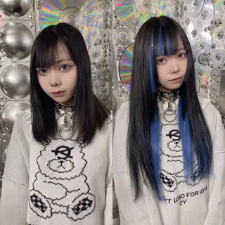 ロング カラー ヘアアレンジ 🌈派手髪エクステ ブレイズ🌈ひろとのヘアスタイル