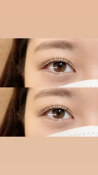 セミロング カラー パーマ ヘアアレンジ メンズ キッズ ネイル マツエク・マツパ アイブロウ 𝑹 eyelashのマツエク・マツパデザイン