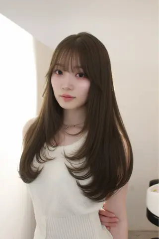 ロング カラー ヘアアレンジ ブリーチなし🤍透明 感カラーtakutoのヘアスタイル