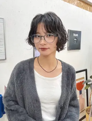 ショート casi所属・ボブパーマ🥣KON コンナツミのヘアスタイル