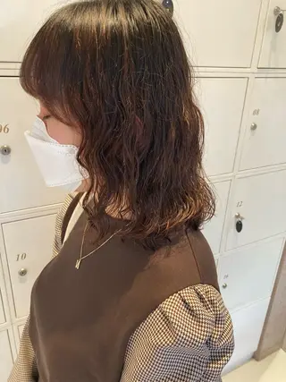 ミディアム パーマ 山田 ひかりのヘアスタイル