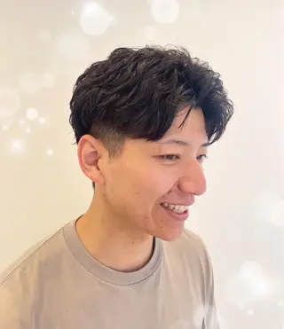 ショート パーマ メンズ 💐レイヤー/透明感 カラー💐智口彩香のヘアスタイル