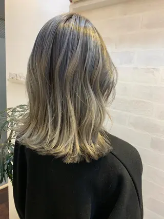 セミロング カラー ヘアアレンジ きむえり/髪質改善 /うねり広がり改善のヘアスタイル