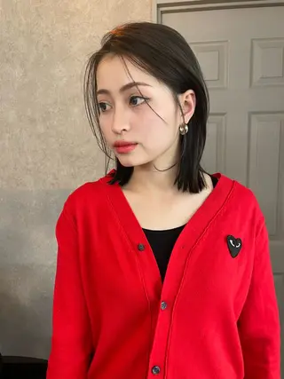 ミディアム ボブ顔周りカット honokaのヘアスタイル