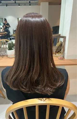 セミロング 艶ボブ🤎ボブパーマ 透明感カラー\メンズのヘアスタイル
