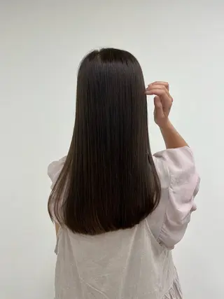ロング カラー 小顔カット/ 透明感カラー/阪本桃のヘアスタイル