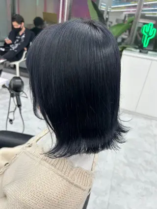 ミディアム カラー パーマ ヘアアレンジ 透明感ブリーチカラー 🌈TOMOHIROのヘアスタイル