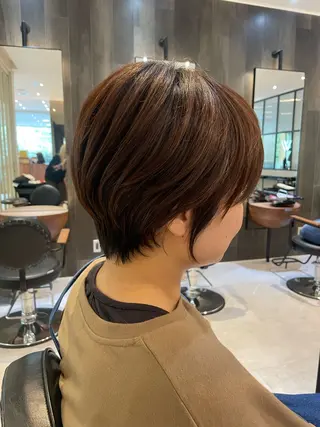 ショート オリーブカラー🫒/ ハッシュカット/みゆのヘアスタイル