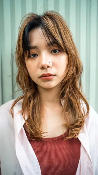 ミディアム カラー パーマ ボブ/レイヤー/透明 感カラー/Dai🌿のヘアスタイル