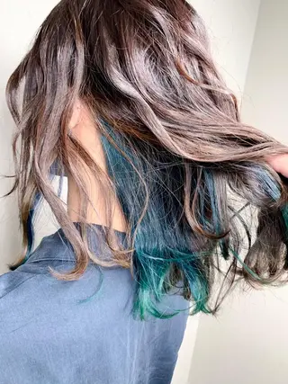 セミロング カラー パーマ ヘアアレンジ メンズ キッズ ネイル マツエク・マツパ 新宿駅近♡友達とOK 🦋W -ワット -のヘアスタイル