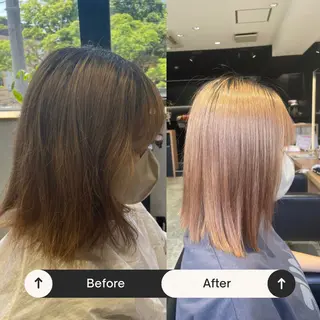 ミディアム 長町/酸性ストレート /曲がる縮毛矯正のヘアスタイル