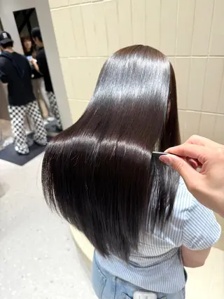 ロング パーマ ヘアアレンジ 縮毛矯正/髪質改善/ ブリーチ毛/木元渓太のヘアスタイル