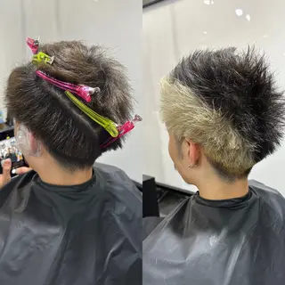 ショート カラー メンズ 🌈派手髪エクステ ブレイズ🌈ひろとのヘアスタイル