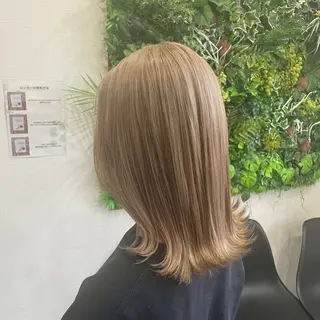 セミロング カラー エヌプランツ 和泉府中のヘアスタイル