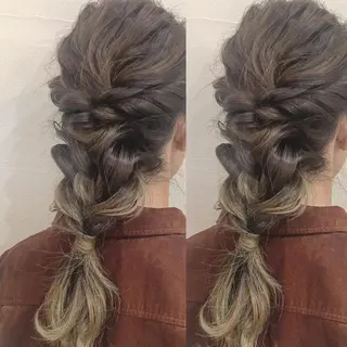 カラー ヘアアレンジ まなべ さくらのヘアスタイル