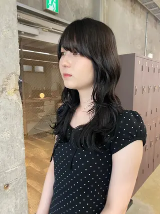 ロング 暖色カラー/オリーブ /ミニボブ/白柳美空のヘアスタイル