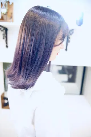 ミディアム 髪質改善酸性縮毛矯正 酸性ストレート◎鈴木のヘアスタイル