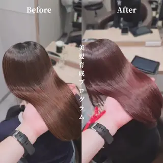 ミディアム カラー 縮毛矯正をしている人 のためのカラーのヘアスタイル