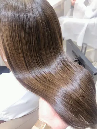 セミロング 三箇島陽香/髪質改善 クロスパーマ縮毛矯正のヘアスタイル
