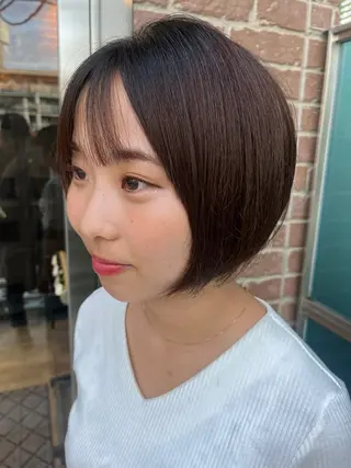 ショート カラー パーマ 久木原 ゆりのヘアスタイル