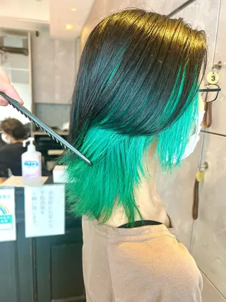 ミディアム カラー ヘアアレンジ 🌈インナーカラー ‘ショウマ’🌈のヘアスタイル
