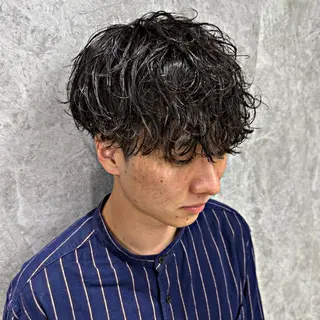 ショート パーマ メンズ ブリーチモデル募集中 /伊藤優真のヘアスタイル