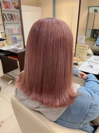 セミロング カラー 💎ハイトーン‪× 透明感カラー Rioのヘアスタイル