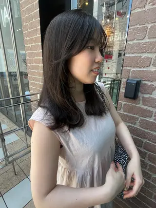 セミロング カラー パーマ ヘアアレンジ メンズ キッズ ネイル マツエク・マツパ アイブロウ 久木原 ゆりのヘアスタイル