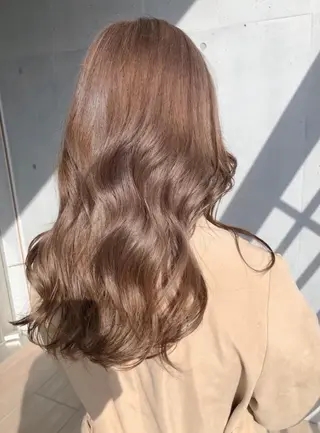 ロング 酸性ストレート/ブリ ーチなしWカラー河本のヘアスタイル