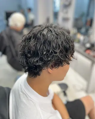 セミロング パーマ メンズ 天王寺で1番人気の フェード師/大野尋哉のヘアスタイル