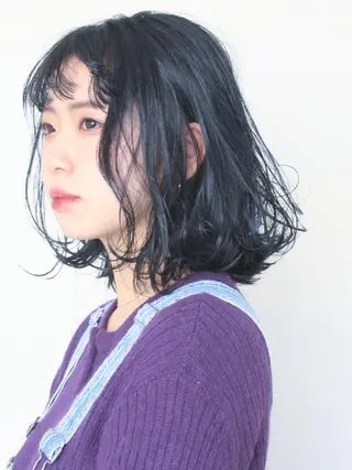 ミディアム カラー パーマ ヘアアレンジ 心斎橋難波本店 店長 THE ECT 中尾のヘアスタイル
