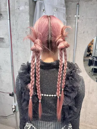 ロング カラー パーマ ヘアアレンジ メンズ キッズ 💖オタク美容師 ꒰ঌ♡モモ♡໒꒱のヘアスタイル