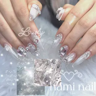ネイル 🎀うかん 🎀チップ長さ出しのネイルデザイン