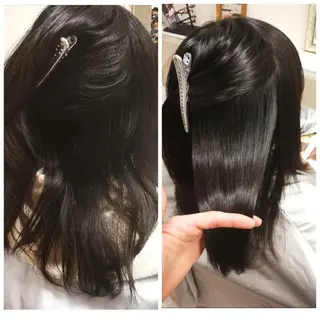 ミディアム パーマ 酸性ストレート／カラ ー/山下高明のヘアスタイル