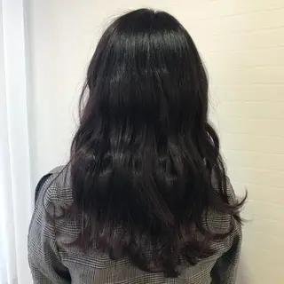 ロング カラー オリーブ/アッシュ やわらか透明感カラーのヘアスタイル