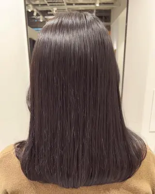 ミディアム カラー スキバサミを使わない カット🌼唯🌼のヘアスタイル