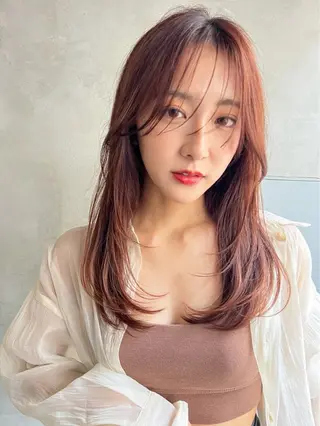 ミディアム カラー ヘアアレンジ 菅宮 皐のヘアスタイル