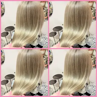 ロング カラー ハイトーンデザイン カラー特化🌟木下のヘアスタイル